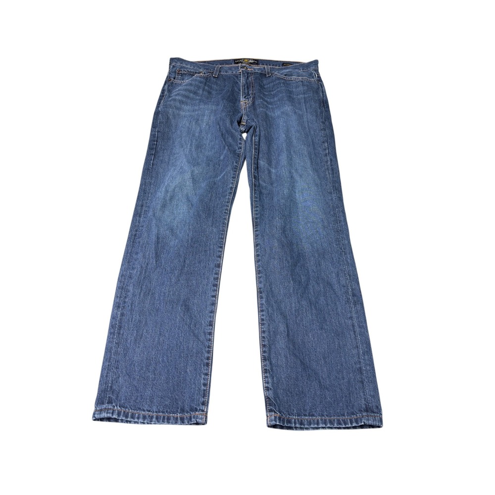 Lucky Brand 221 Original Straight Jeans Mens 34x30 Medium Wash Blue Denim